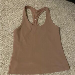 Lululemon Athletica Tan Sleeveless Fitted Tank Top